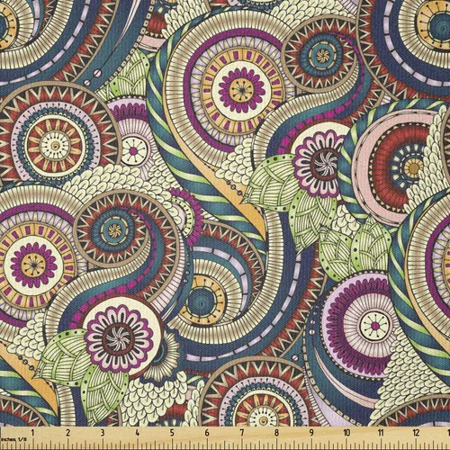 Vista 32 de Lunarable Tela de superhéroe de The Yard, expresiones retro de cómics humor, caricatura, Scream Crash Pow, tela de microfibra para artes y Amarillo