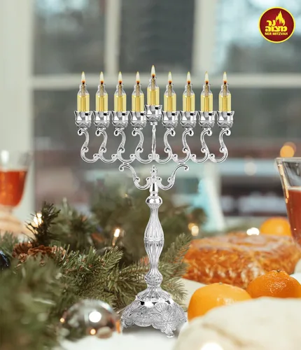 Vista 4 de Ner Mitzvah Vasos de aceite de menorá de Hanukkah prellenados, tazas de menorá de aceite de oliva 100% con mecha listas para usar, luces Ohr