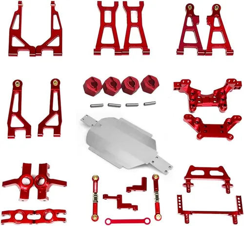 Vista 18 de Compatible con piezas de coche RC Hyper GO, accesorios de aluminio de metal de actualización 1/16, kit de piezas de repuesto para H16BM H16GT H16DR