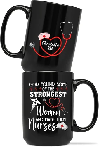 Vista 8 de Taza personalizada con texto en inglés «A Truly Great Nurse Is Hard To Find Difficult To Part With And Impossible to Forget », taza de café