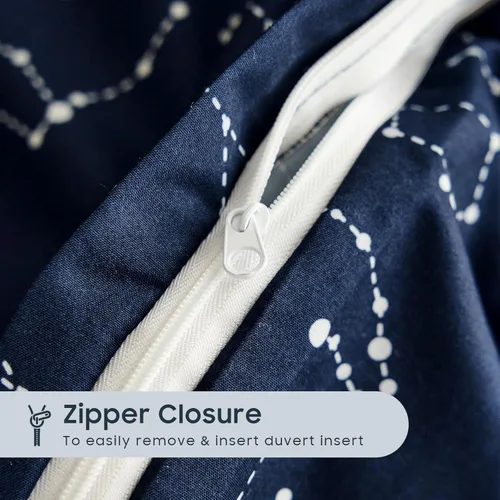 Vista 6 de Wake In Cloud - Juego de funda de edredón de constelación, astrología espacial de galaxia celestial para adolescentes, niños y niñas, ropa de cama