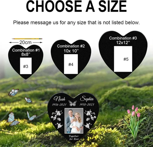 Vista 6 de ADFSTONE Marcadores de tumbas para cementerio para humanos: lápidas planas para tumbas, placas conmemorativas de granito personalizadas, monumentos