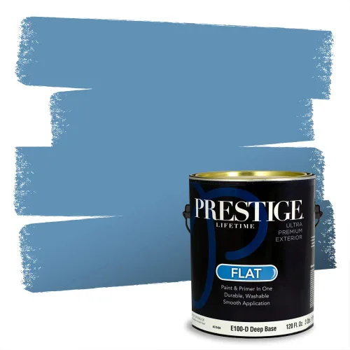 Vista 73 de Prestige Paints - Pintura exterior e imprimación en uno, 1 galón, plano, coincidencia comparable con Behr Misty Isle, P500-N-MQ5-62