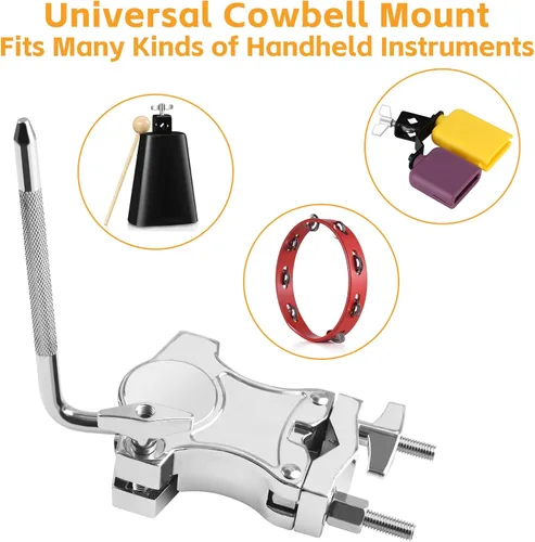 Vista 7 de Abrazadera L-Rod para Cencerros, Abrazaderas de Címbolo de Aleación de Zinc para Montajes de Tambores, Soporte de Montaje para Percusión