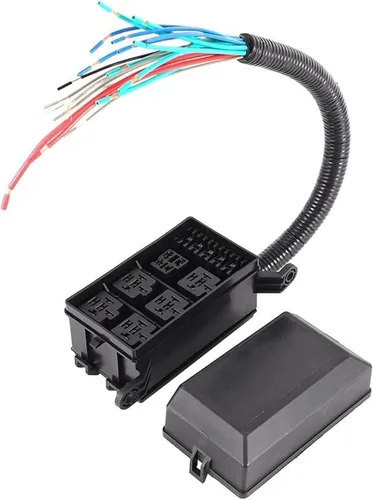 Kit de caja de relé de fusibles de 12 ranuras de fusibles, caja de 6 relés, bloque de soporte de fusibles ATC/ATO para automóviles y barcos, bahía