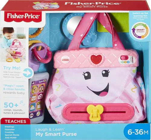 Vista 6 de Fisher-Price Laugh & Learn My Smart Purse, rosa, juguete musical para bebé