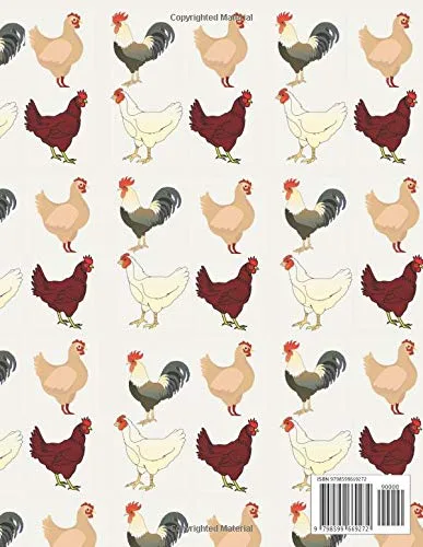 Vista 2 de Composition Notebook Chicken Theme, Wide Ruled for School or Home Use, Gift for Chicken Lovers with Hen and Rooster Cover