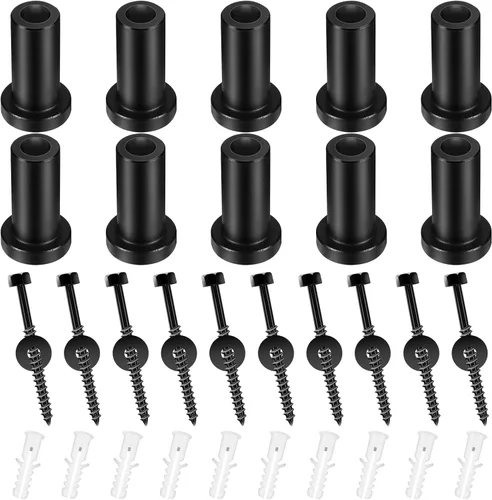 Zonon Juego de 10 espaciadores de puerta de granero de 2 pulgadas, kit de espaciadores de pared con tornillos, pernos de retención, anclaje de pared