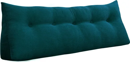 Vista 46 de Almohada de cuña para sentarse en la cama, almohada de lectura para adultos, soporte para respaldo, almohada de cabecero, sofá cama, cojín de Negro