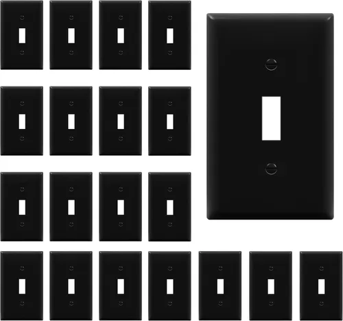 Vista 9 de ENERLITES - Placa de pared con interruptor de palanca sin tornillos, cubierta de interruptor de luz segura para niños, tamaño estándar de 1 gancho