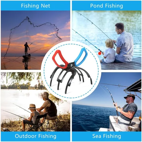 Vista 6 de FXOICMI Pinza de Pesca de 3 Garras, Alicates de Pesca de Metal, Herramienta de Agarre de Pesca Antideslizante, Pinzas de Pesca Multifuncionales