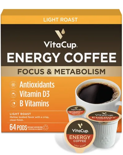 Vista 14 de VitaCup Cápsulas de café Extra Shot, tostado oscuro intenso con café expreso, alta cafeína, vitamina B12, antioxidantes, cápsulas reciclables
