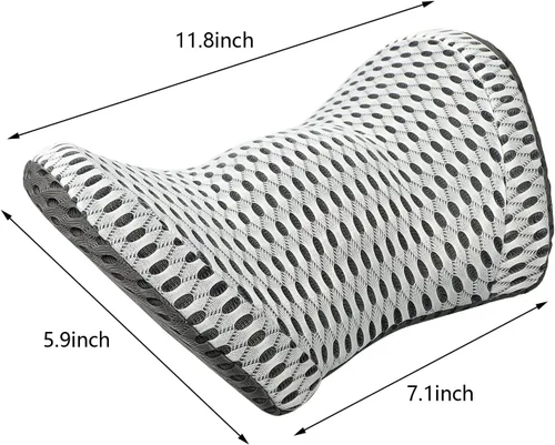 Vista 7 de GREUS Almohada lumbar para asiento de coche, reposacabezas de malla transpirable, para el cuello, cojín de apoyo lumbar para asiento de coche, silla