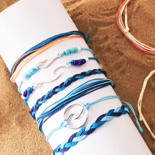 Vista 2 de Pulseras de tobillo para niñas, impermeables, bohemias, para mujer, regalo de joyería de Navidad