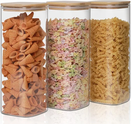 Vista 10 de Liuruiyu Paquete de 6 tarros redondos de vidrio de 16 onzas con tapa hermética, tarros Mason de boca ancha con tapas de abrazadera, recipientes