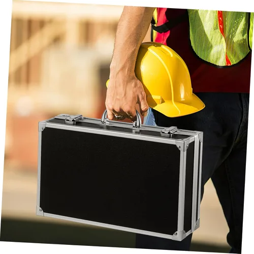Vista 6 de VILLCASE Portable Aluminum Alloy Toolbox with Slide Lock Large Capacity Medicine and Instrument Case with Handle for Home Garage Workshop Storage