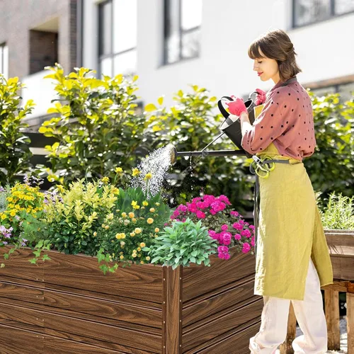 Vista 7 de SnugNiture 2 Piezas Camas de Jardín Elevadas de 4x2x2FT Galvanizadas Cajas de Jardín para Exteriores, Maceta de Raíces Profundas Cama Elevada