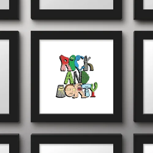 Vista 3 de Trends International Gallery Pops Cartoon Network Rick and Morty - Póster de pared estilizado, 12 x 12 pulgadas, versión enmarcada en negro