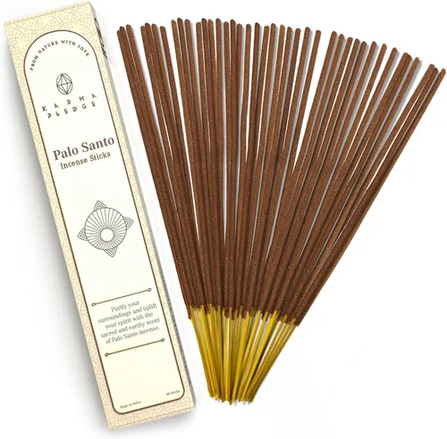 Palitos de incienso Palo Santo, incienso orgánico sumergido a mano, hierbas naturales e ingredientes aromáticos, contienen 40 varillas en el