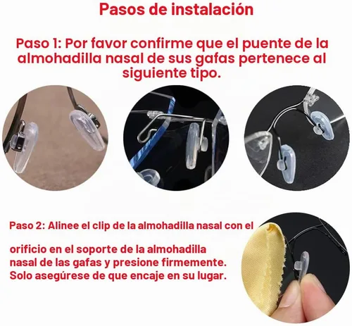 Vista 5 de Mr.ZzjOOj Almohadillas para la nariz para lentes de empuje