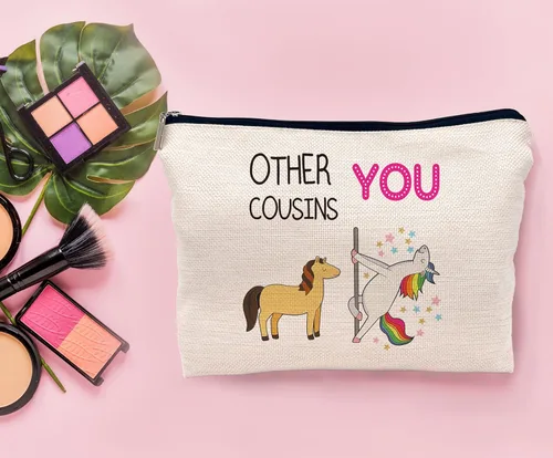 Vista 3 de Primos Regalos - Bolsa de maquillaje cosmético para mujeres y niñas, bolsa de maquillaje para otros primos y yo