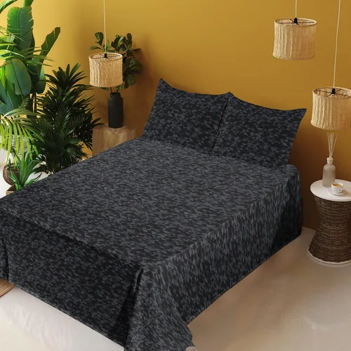 Vista 100 de Ambesonne Skull Sheet Set, Goth Roses Floral Skeleton Head Day of The Dead Ethnic Mexican Inspired, Fitted and Flat Sheet with Pillowcases Bedding