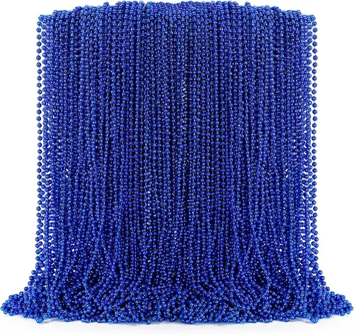 Vista 16 de 100 PCS Cuentas de Mardi Gras, Regalos de Fiesta de Cuentas de Mardi Gras, Collares de Juguete de Cuentas Moradas de 33", Disfraz a Granel