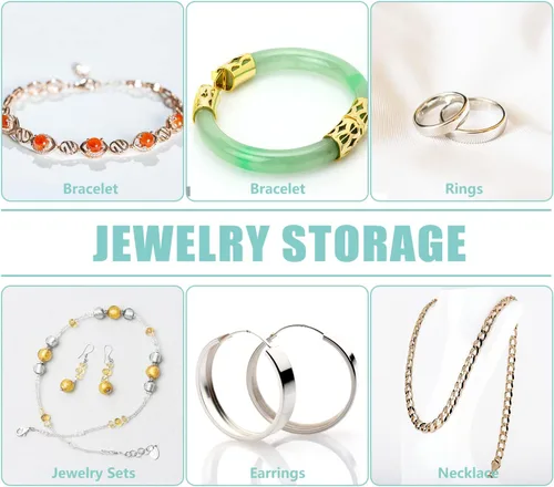 Vista 4 de WEDDINGHELPER Bolsas de joyería pequeñas autosellantes de plástico con cremallera, bolsas transparentes de PVC transparente para guardar pulseras