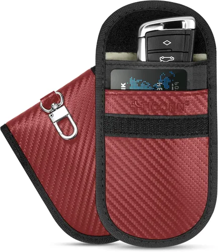 Vista 30 de TICONN Faraday - Bolsa para llavero, protector de jaula Faraday de 3.5 x 5.0 pulgadas, bloqueo de señal RFID para automóvil, bolsa antirrobo