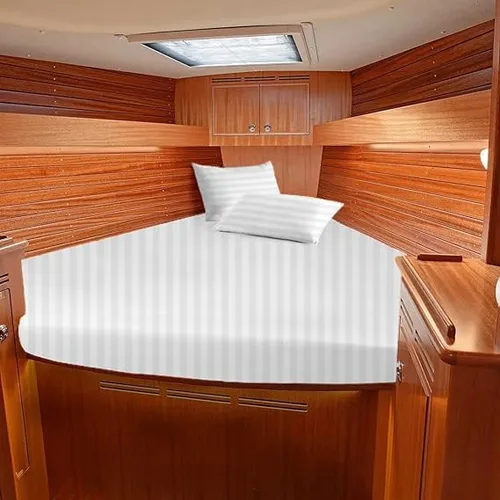Vista 11 de Juego de sábanas para barco, 100% algodón egipcio, 800 hilos, litera universal en V, la mejor ropa de cama para embarcaciones en V, se adapta a