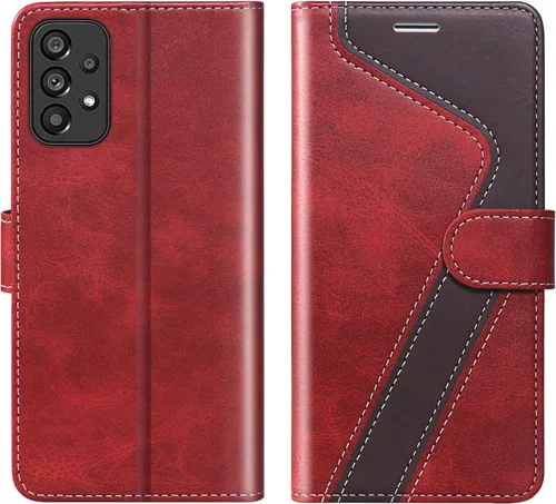 Vista 62 de Funda tipo cartera para Samsung Galaxy A13 5G, funda de cuero con tapa con bloqueo RFID, soporte para tarjetas de crédito, soporte magnético