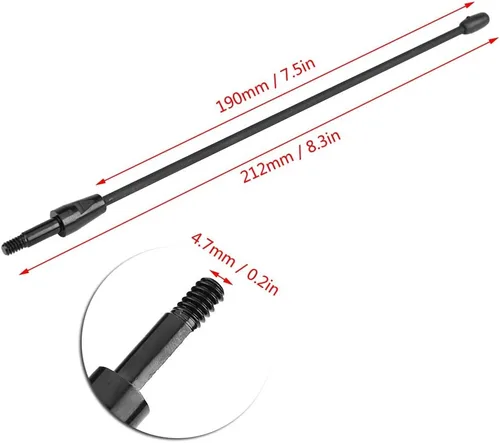 Vista 4 de Antena de radio de coche de 8 pulgadas Antena de repuesto FM AM Soporte de guardia de antena para Mustang 1979-2009