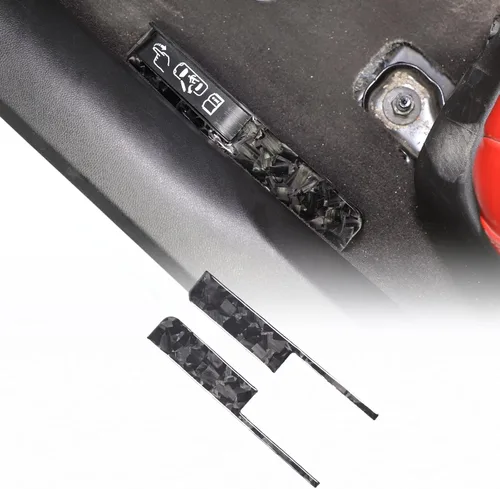 Vista 8 de Suave 3D de fibra de carbono real para interruptor de bloqueo de puerta de emergencia para automóvil, compatible con Corvette C8 Stingray Z06 Z51