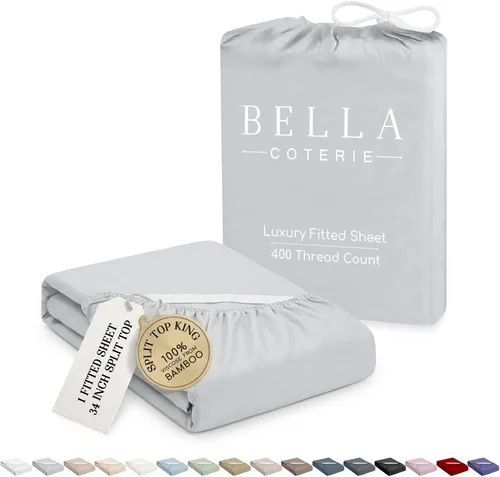 Vista 42 de Bella Coterie - Sábana bajera ajustable de viscosa de bambú de lujo, tamaño individual, 100% cultivada orgánicamente, ultrasuave, refrescante