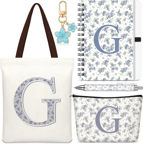 Vista 22 de Talltalk 5 piezas de bolsas de mano con iniciales, regalos para mujer Beige