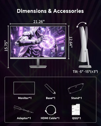 Vista 8 de KTC 24 pulgadas 240Hz Gaming Monitor, 1080P Monitor de computadora Fast IPS Blanco