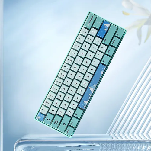 Vista 5 de BOYI 61 Mini RGB con cable 60% teclado mecánico intercambiable en caliente, teclas de sublimación PBT NKRO teclado programable tipo C