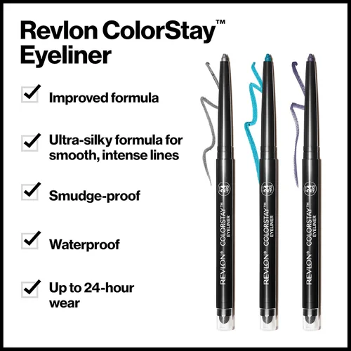Vista 3 de Revlon ColorStay Lápiz delineador de ojos impermeable, a prueba de manchas, maquillaje de ojos con sacapuntas integrado, el embalaje puede variar