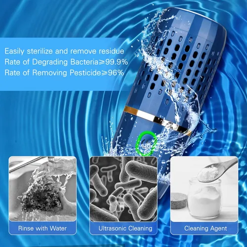 Vista 4 de Capsule Fruit and Vegetable Purifier - Portable Fruit and Vegetable Washing Machine, USB Wireless Fruit Cleaner Device with OH-ion Purification