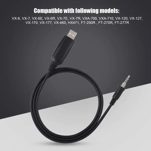 Vista 2 de Cable adaptador de programación USB de radio, cable USB programación para o YAESU Vertex VX-6 VX-6E VX-6R VX-7E VX-7R Walkie Talkie