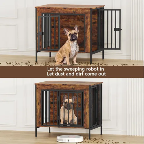 Vista 2 de EasyCom Mueble de jaula para perros para 1 o 2 perros, jaulas resistentes para perros individuales/dobles para perros pequeños, medianos y grandes