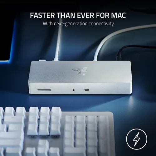 Vista 3 de Razer Base Thunderbolt 4: 10 puertos en 1 - Salida dual 4K o única 8K - Hub USB A y C, 2.5 GbE Thunderbolt 3, Mac y PC Compatible - Certificado