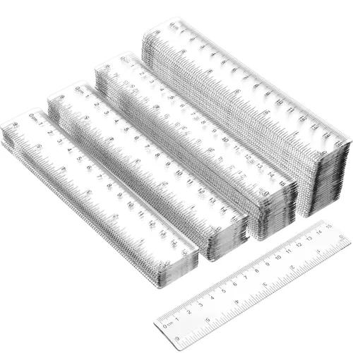 Vista 8 de Zonon 100 reglas de 6 pulgadas, reglas de plástico flexibles y rectas con pulgadas y centímetros, regalo para el primer día de escuela, suministros