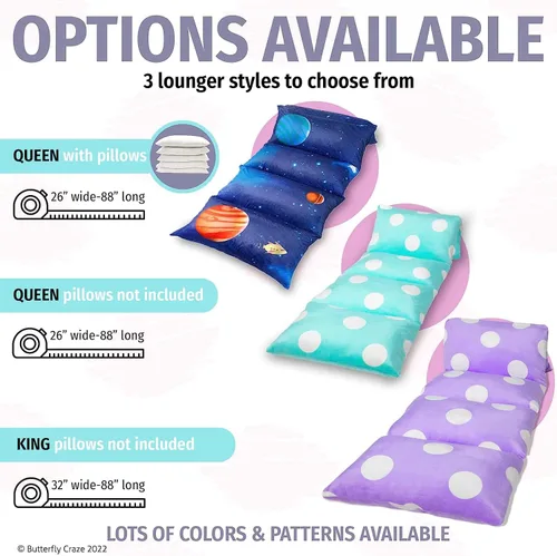 Vista 8 de Butterfly Craze - Funda de almohada para el suelo, funda de colchoneta, acogedora solución de asiento, cojín reclinable, perfecto para leer, ver tv
