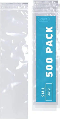 Vista 32 de Bolsas con cremallera de 2 x 8 pulgadas de largo, paquete de 100 bolsas de plástico transparente con cierre con cremallera, 2 mil de grosor, bolsas