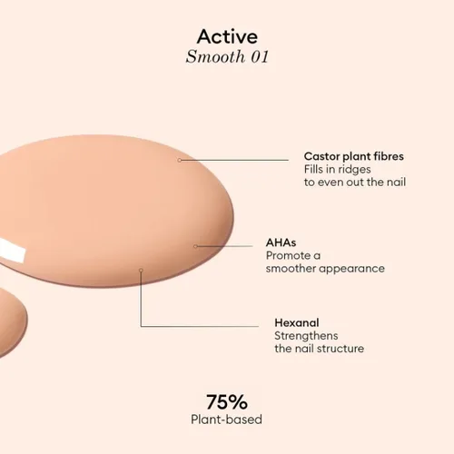 Vista 5 de Manucurist Active Smooth 01 Esmalte Corrector y Cuidado de Uñas - Esmalte de Uñas Nude 2 en 1: Fortalecedor y Crecimiento de Uñas - Sin Lámpara