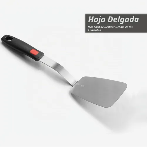 Vista 2 de Espátula flexible de acero inoxidable, volteador de metal fino