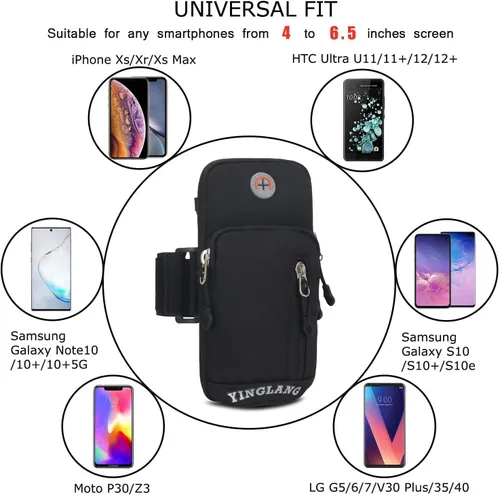 Vista 2 de Brazalete deportivo para correr, bolsa cruzada para teléfono celular, bolsa para cinturón para Samsung Galaxy A15 A25 A35 A55 A04e A03s A13 iPhone