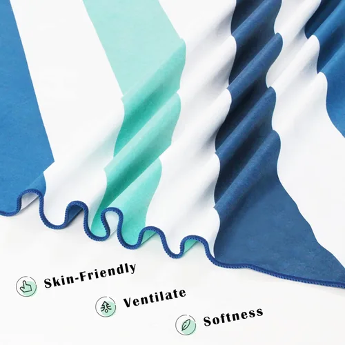 Vista 8 de Whale Flotilla Toalla de playa grande de secado rápido (30 x 60 pulgadas), toallas de playa de microfibra sin arena, súper absorbentes, compactas