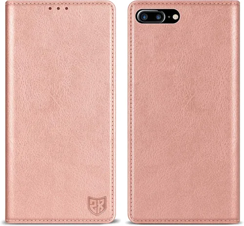 Vista 8 de ZZXX Funda tipo cartera para iPhone 7/8 Plus con imán fuerte de 5.5 Negro